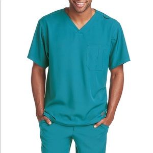 Skechers by Barco Scrubs Work Top Teal v neck